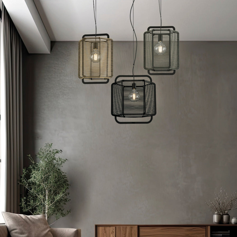 ACB Corda Pendant Light 3901/35 Textured Black/Sand, LED E27 15W, C39013NAR