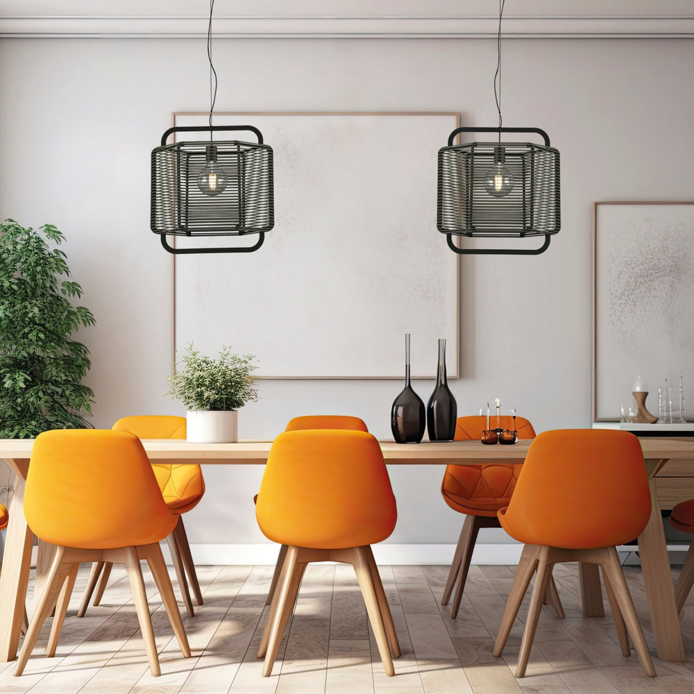 ACB Corda Pendant Ceiling Lamp 3901/50 Textured Black/Alga, LED E27 15W, C39015NAL