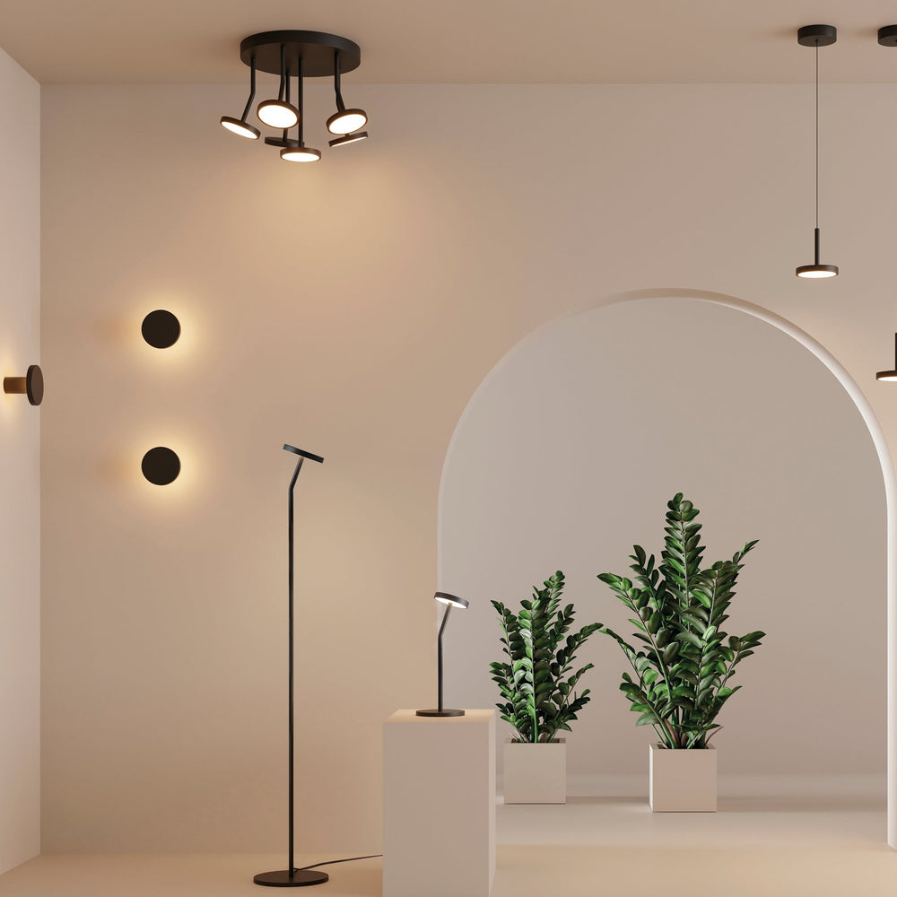ACB Corvus Floor Lamp 3945 Textured Black, LED 7.5W 3000K 675lm, CRI90 I, Integrated LED, Cord Switch H3945000N