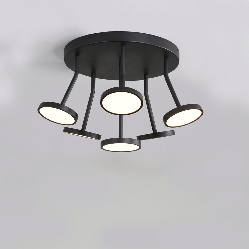 ACB Corvus black LED ceiling light 6x LED P3945000N