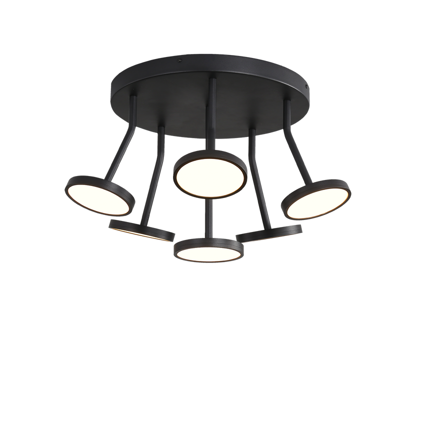 ACB Corvus black LED ceiling light 6x LED P3945000N