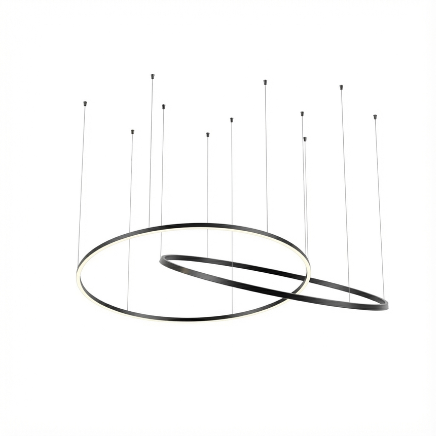 Lámpara de techo colgante LedsC4 Circular Downward 2 Rings Horitzontal grande CS4P-00V9AZDU05