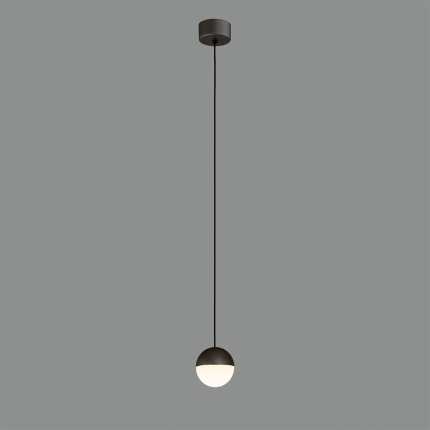 ACB Custo Pendant Light 3818/1 Textured Black/Opal, LED 5W 370lm, CRI90, Integrated LED, Kelvin 2700K-3000K Slide Switch C3818171N