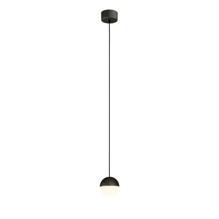 ACB Custo Pendant Light 3818/1 Textured Black/Opal, LED 5W 370lm, CRI90, Integrated LED, Kelvin 2700K-3000K Slide Switch C3818171N