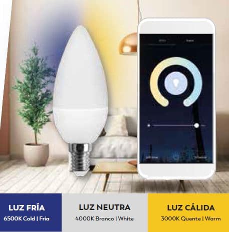 Garza 401273 Smarthome WiFi LED Bulb CCT 5.5w Smart E14 Candle, Voice and Alexa Control, 5.5 W, White