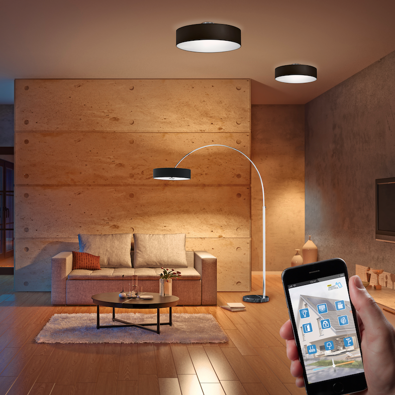 Trio Hotel Plafón de metal níquel mate y negro 603900302