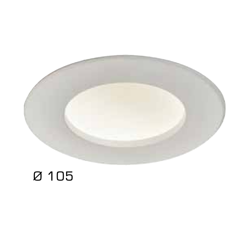Incolamp Downlight LED aluminio cóncavo blanco cálido Ø105 2044-C