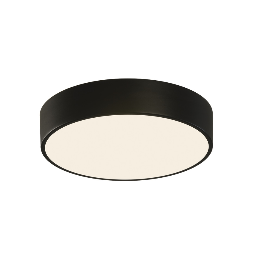 Plafón de techo ACB Dins negro mate liso IP44 Ø32cm regulable P0395272NLDT