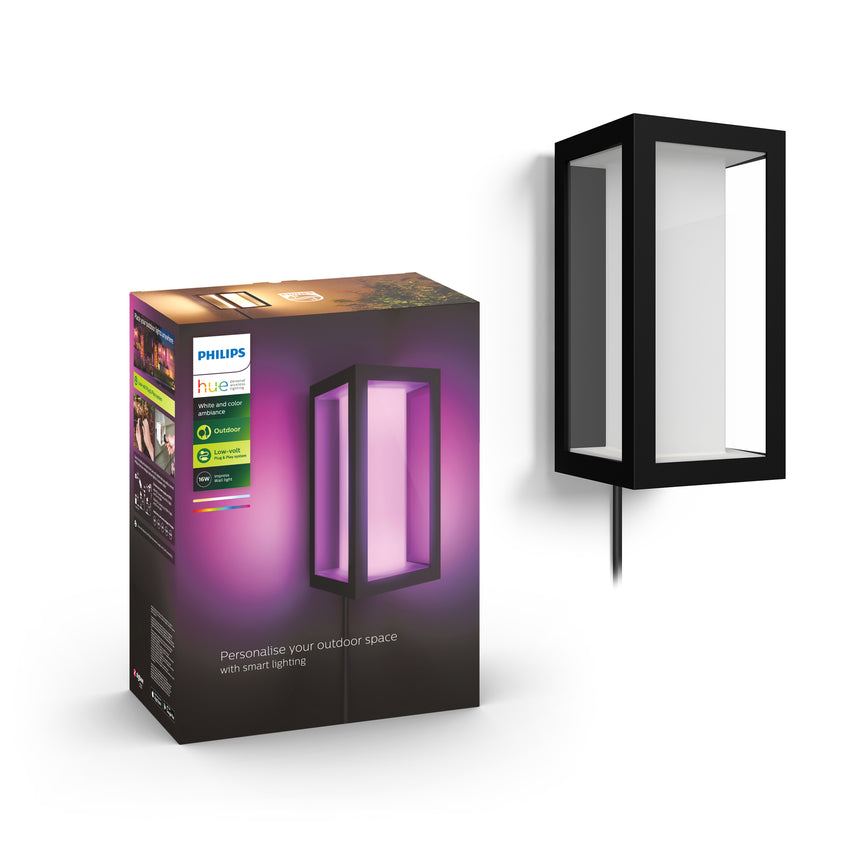 Philips Hue White and Color Ambiance Aplique de pared Impress negro RGBW 16W IP44 1745930P7