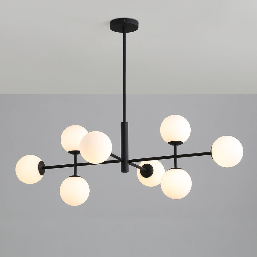 ACB Doris Pendant Ceiling Lamp Opal/Black LED G9 8x C382082N
