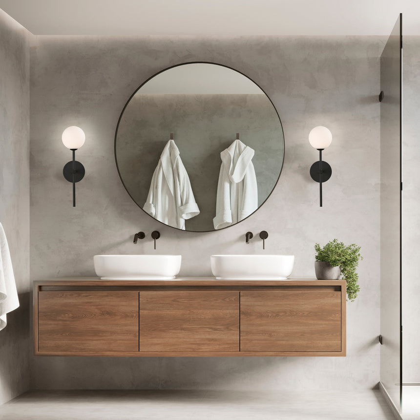 ACB Doris Aplique baño LED Opal Negro G9 7W IP44 A38201N