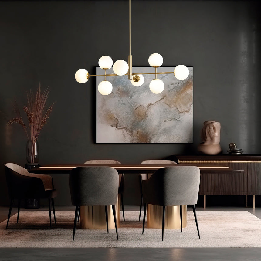 ACB Doris lámpara techo colgante oro viejo/opal LED G9 8x C382082O