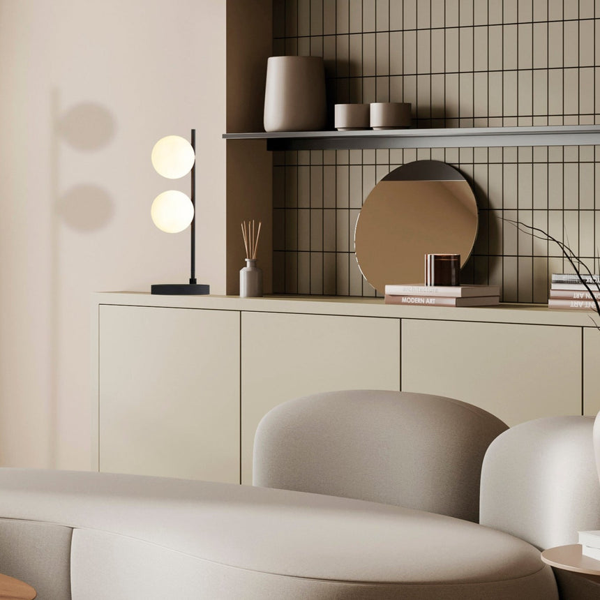 ACB Doris Sobremesa LED Opal Negro G9 2x7W S3820180N