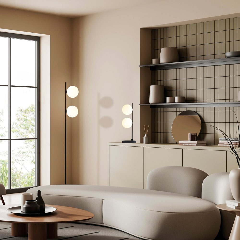 ACB Doris Floor Lamp 3820 Opal/Textured Black, LED G9 2x7W, I H3820180N
