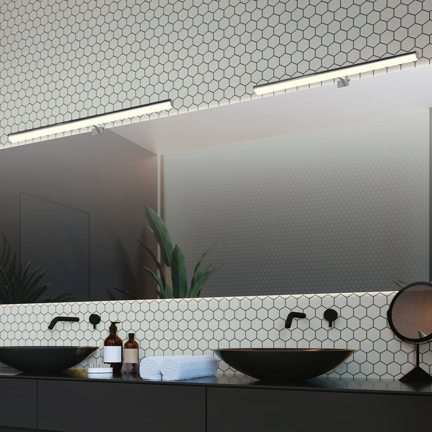 ACB Dustin Wall Light 16/3561-50 Chrome, 10W LED 4000K 840lm, CRI90 I IP44, Integrated LED, 3 fixings A356111C