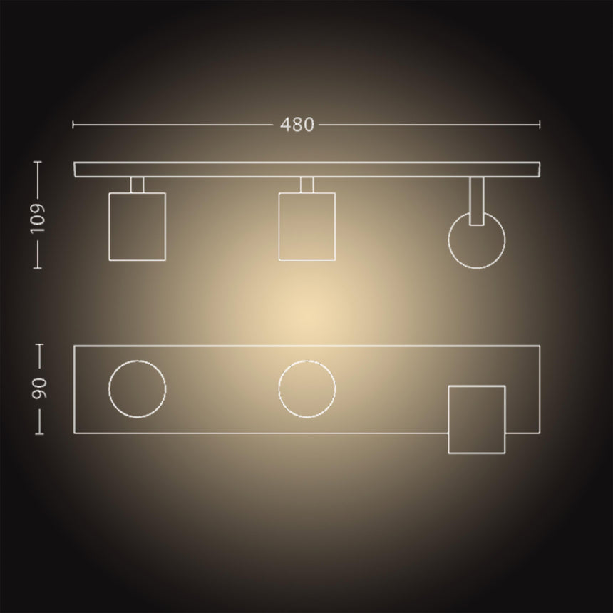 Philips Hue Foco Runner negro White Ambiance 4,2W 400lm (3 uds) 8720169320413