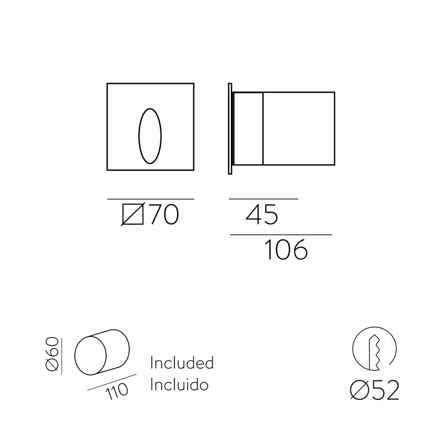 ACB Virgo Recessed 2064 Textured White, LED 3W 3000K 60lm, CRI90 I IP65 E2064000B