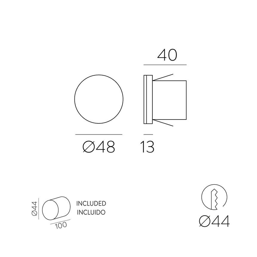 ACB Miura Empotrable LED 3W 3000K blanco texturado E376510B