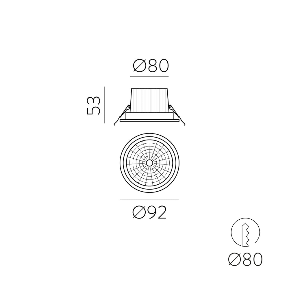ACB Safe Recessed 3985/9 Textured White, 8W 3000K 730lm COB LED, CRI90 I IP65, Integrated LED E3985000B