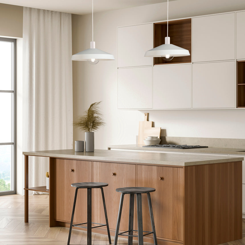 ACB Evelyn Pendant Lamp 3906/45 White, White Text Kit, LED E27 15W, C3906081B