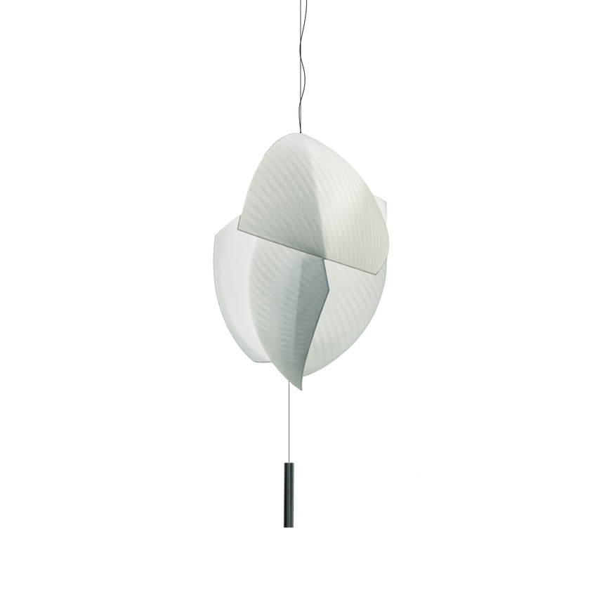 Lámpara de techo colgante LedsC4 Voiles Big Recessed LED acero papel japonés 55W 00-B997-21-14