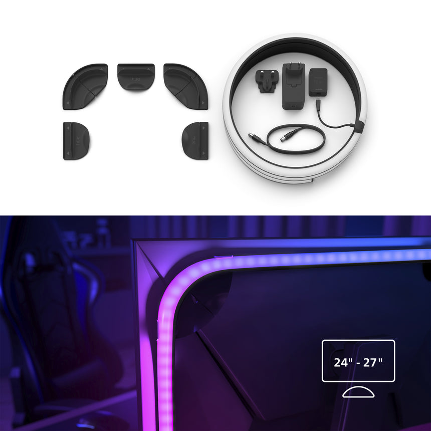 Philips Hue White and Color Ambiance Tira LED Play Gradient transparente RGBW 18W