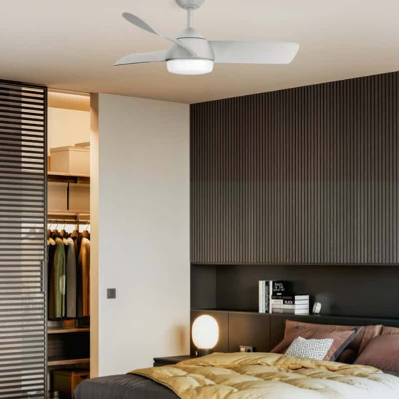 Fabrilamp Haur Fan 24w DC silver 3 Asp.6 Veloc.107d 2 Rods C/remote, Memory and Temp.3000-4000-600k 173391310