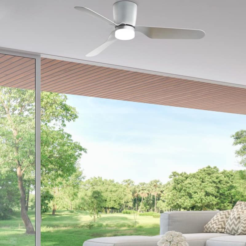 Fabrilamp Kochi Fan 18w DC White 3 White Blades 5 Speeds C/remote Timer 132 D 129191301