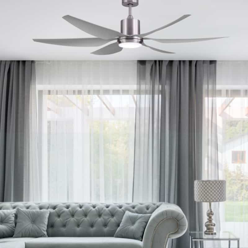 Fabrilamp Otto DC Fan 24w white 6 White Blades Reg.x167d 3000-4000-6000k 2 stems C/remote, Memory and Timer 158691601