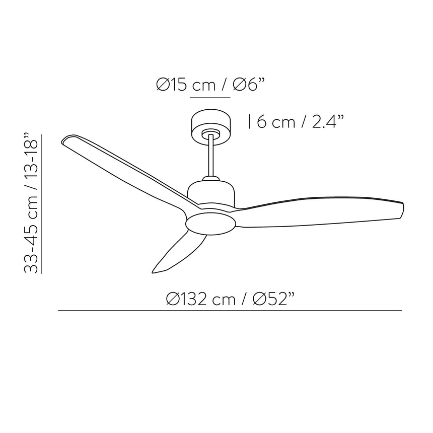 ACB Garbin Ventilador de techo 2502/52 Negro/Nogal, MOTOR DC 30W, CL.I, Mando a distancia