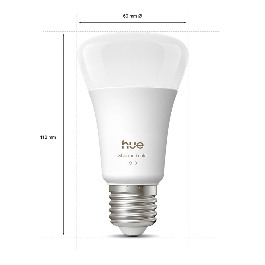 Philips Hue White and Color Ambiance Bombilla RGBW E27 6W 810lm (2 uds) 8720169364363