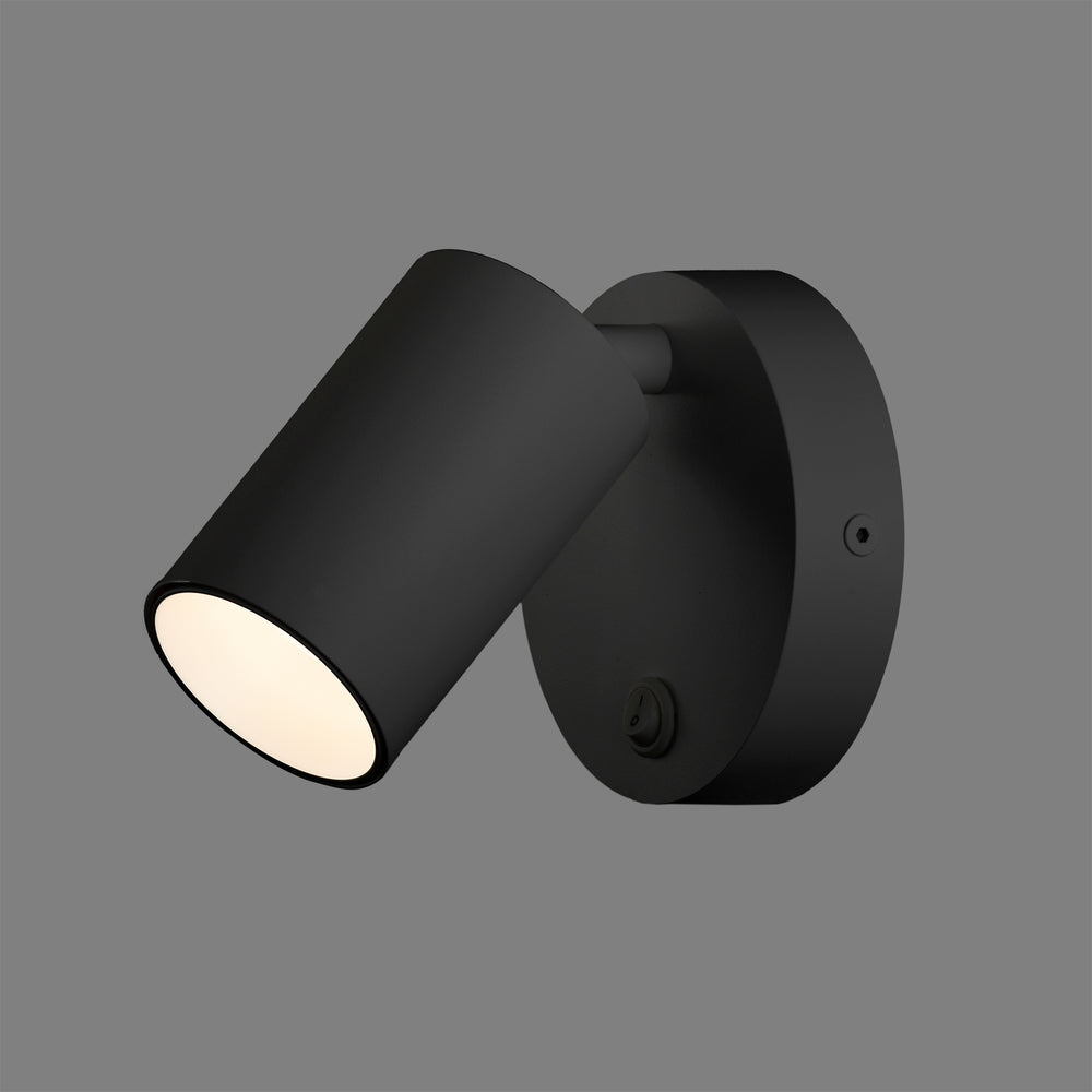 ACB Gina Wall Light 16/3874 Textured Black, LED GU10 8W, I, With switch, Adjustable A38741N