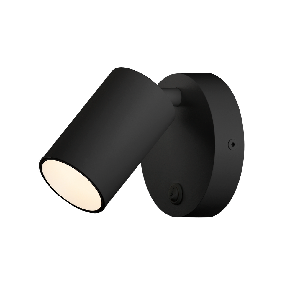 ACB Gina Wall Light 16/3874 Textured Black, LED GU10 8W, I, With switch, Adjustable A38741N