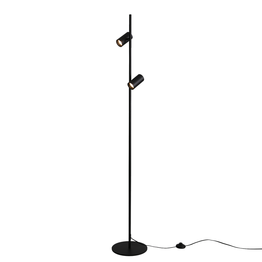 ACB Gina Floor Lamp 3874 Textured Black, LED GU10 2x8W, I, Adjustable H3874080N