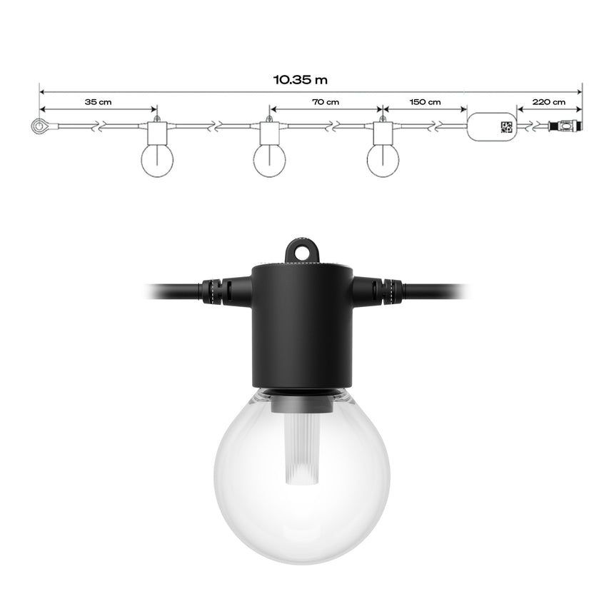 Philips Hue White and Color Ambiance RGBW Guirnalda 10 luces festavia negro RGBW 8,6W IP65 8721103063717 - imagen 9