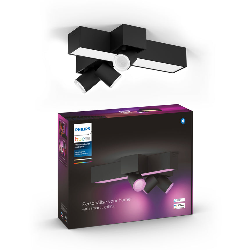 Philips Hue White and Color Ambiance Foco 3 luces Centris negro RGBW 25W 5060830P7 350lm