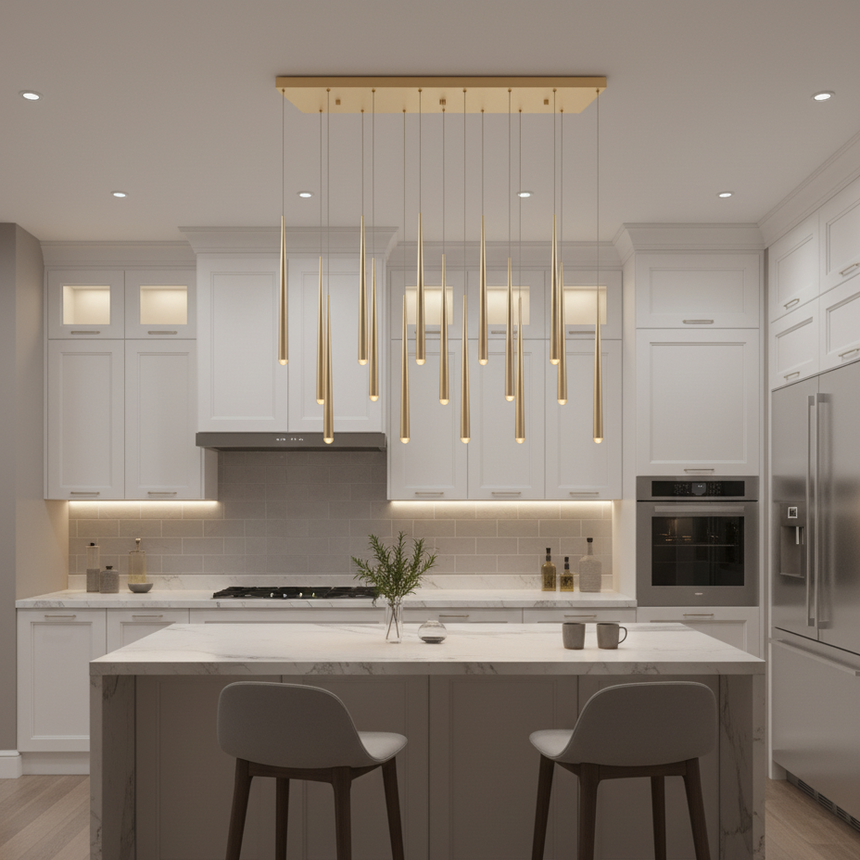 Lámpara de techo colgante CALA 15 luces dorado 354811579