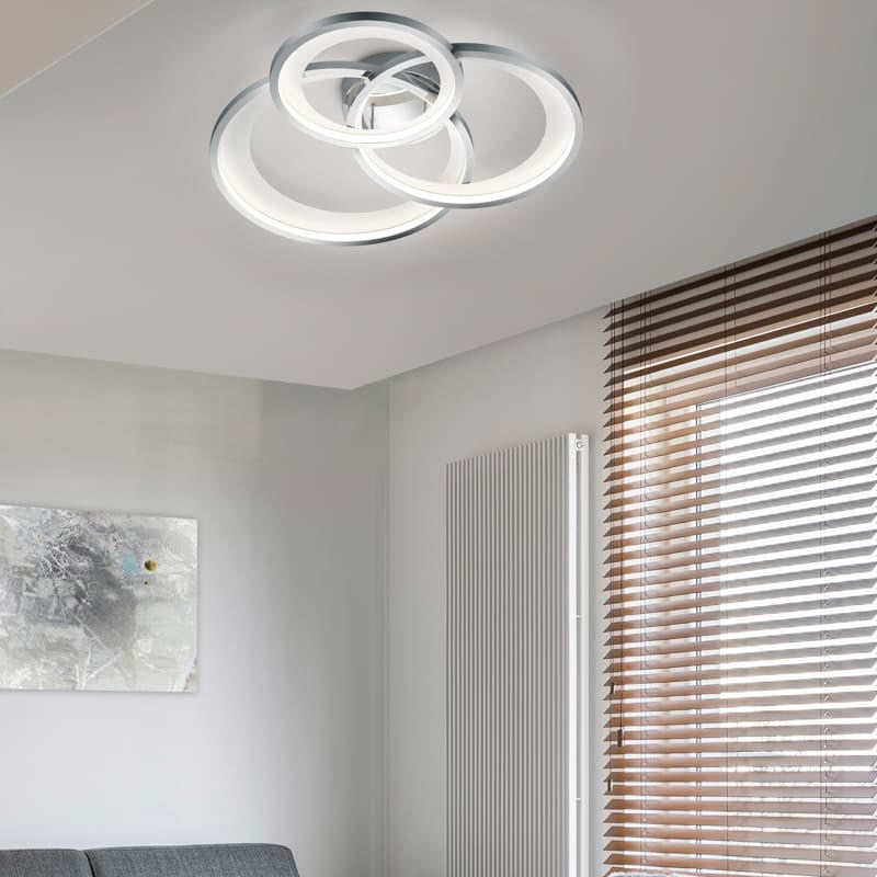 Trio Granada Plafón LED de metal cromo 673890206
