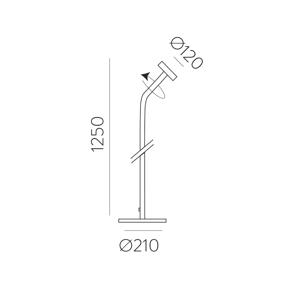 ACB Corvus Floor Lamp 3945 Textured Black, LED 7.5W 3000K 675lm, CRI90 I, Integrated LED, Cord Switch H3945000N