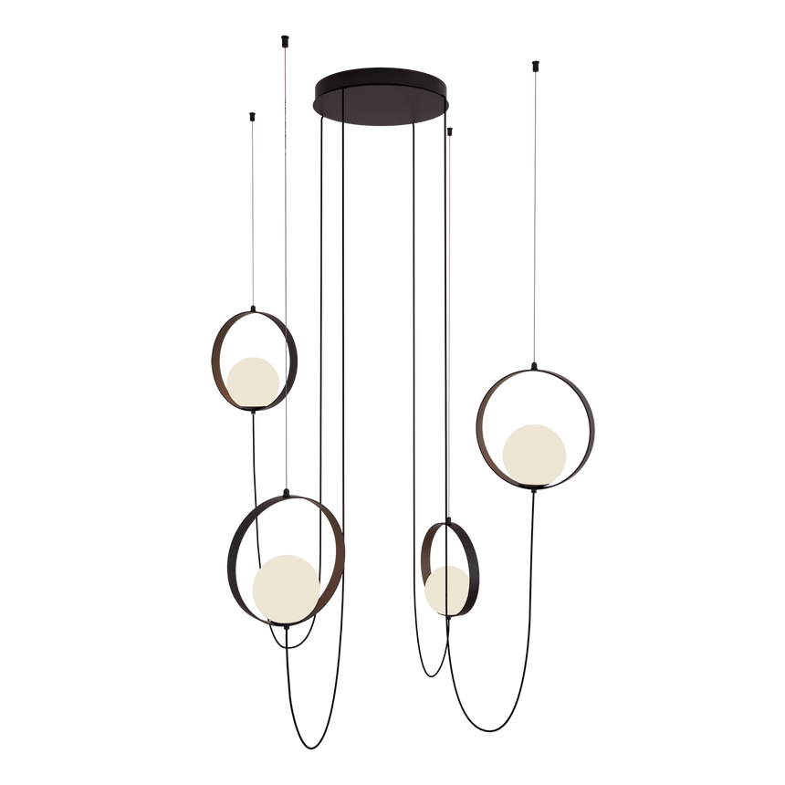 ACB Halo Lámpara de techo colgante LED negro opal 4x Slide Switch C3815471N