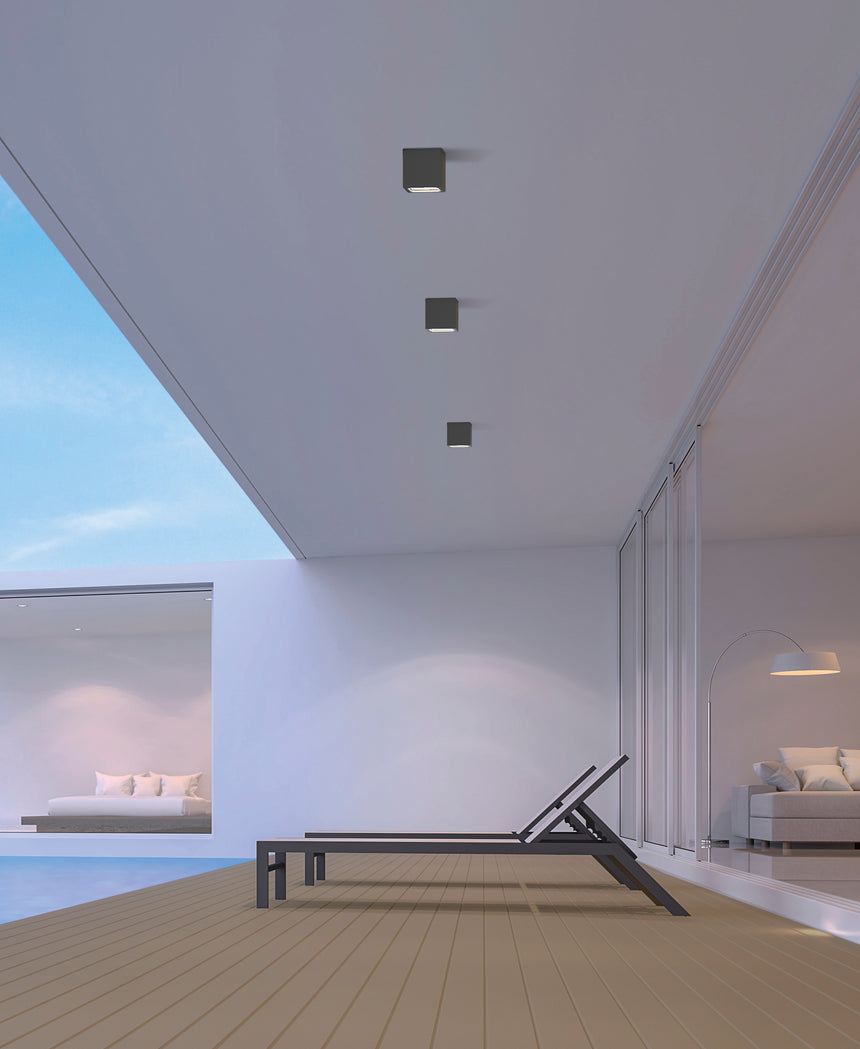 ACB Hamal Plafón LED 2081 antracita texturado 10W 3000K IP65 P2081000GR