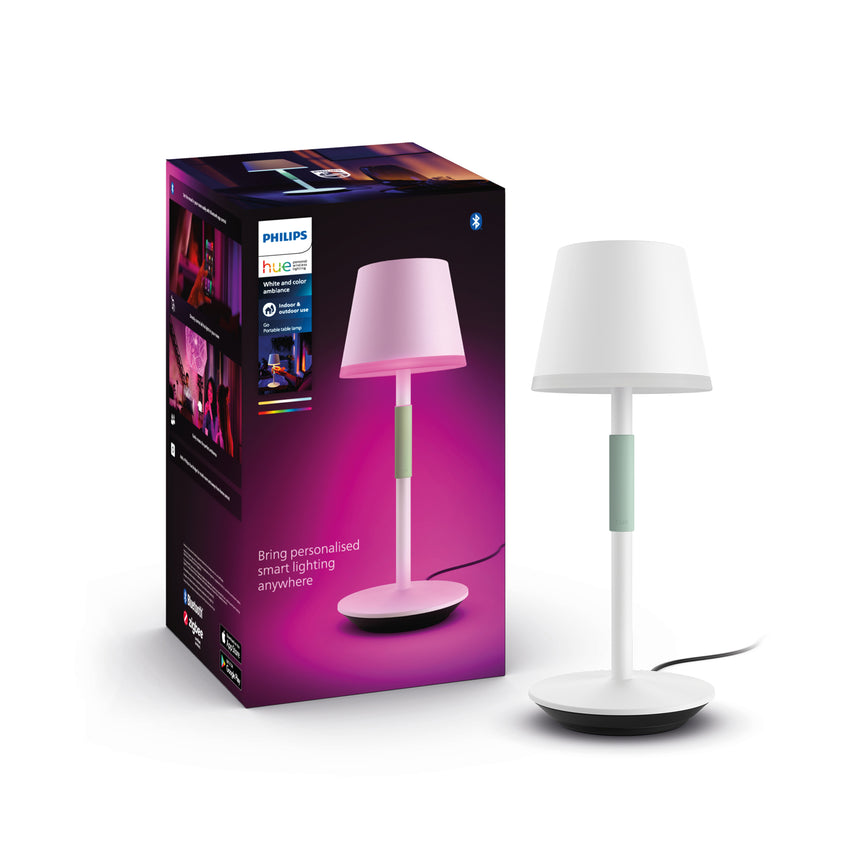 Philips Hue White and Color Ambiance Lámpara de mesa Go blanco RGBW 6W IP54 530lm 40457100