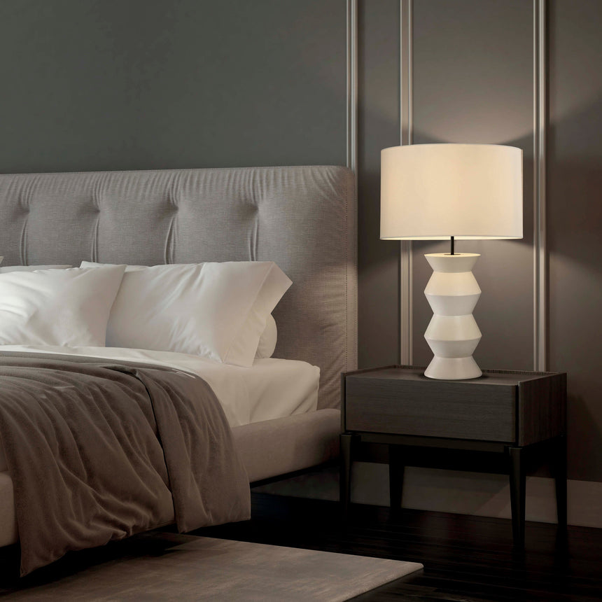 ACB Ibiza Lámpara Sobremesa blanco mate LED E27 interruptor cable S8211080B