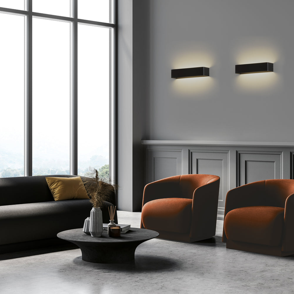 ACB Icon Wall Lamp 16/3089-36 Textured Black, LED 21W 2200lm, CRI90 I, integrated LED, Kelvin 2700K-3000K Slide Switch A3089370N