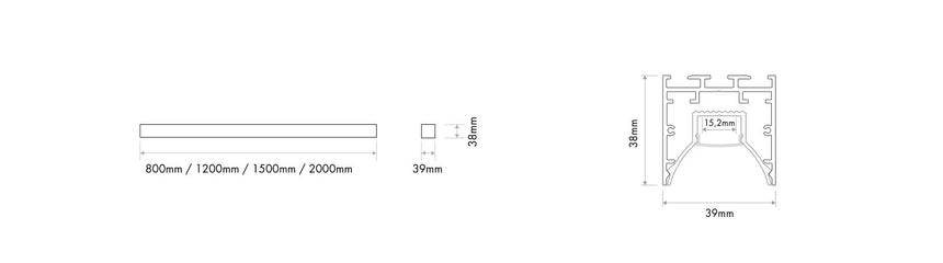 Luminaria lineal LED de superficie Ilutrek Space UGR