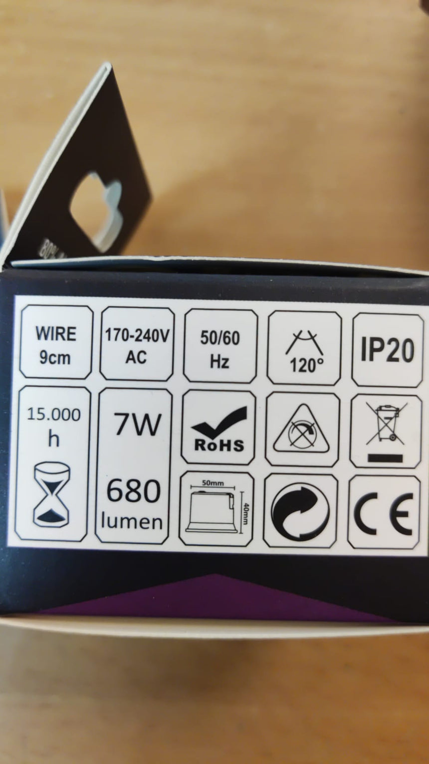 Muñoz Compact LED Bulb 7W CCT 3000K-4000K-6000K 680lm Transparent 000054