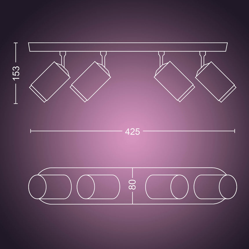 Philips Hue White and Color Ambiance Foco Fugato negro RGBW 6W 5063430P7 350lm