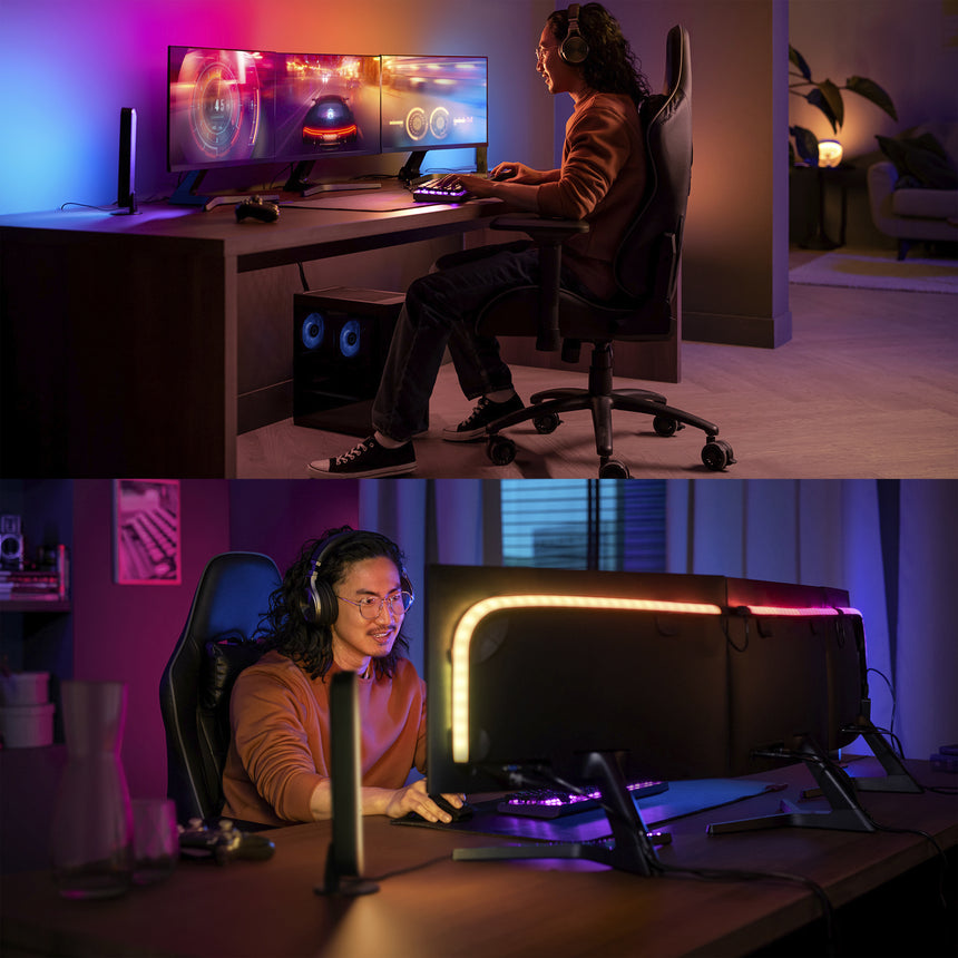 Philips Hue White and Color Ambiance Tira LED Play Gradient transparente RGBW 24W