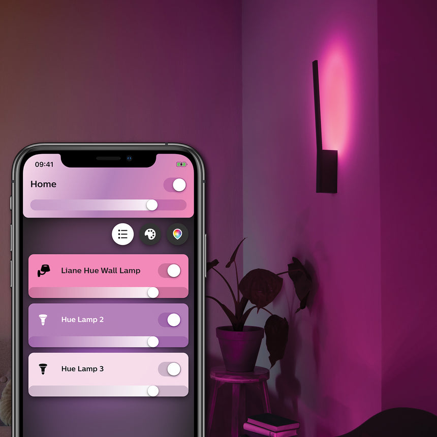 Philips Hue White and Color Ambiance Aplique de pared liane negro RGBW 12W 850lm 34342900