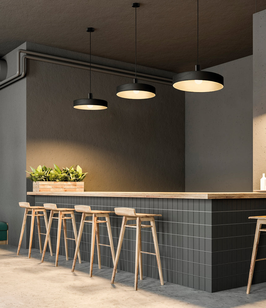 ACB Jarvis Lámpara de techo colgante LED Blanco Negro E27 15W C3708082B